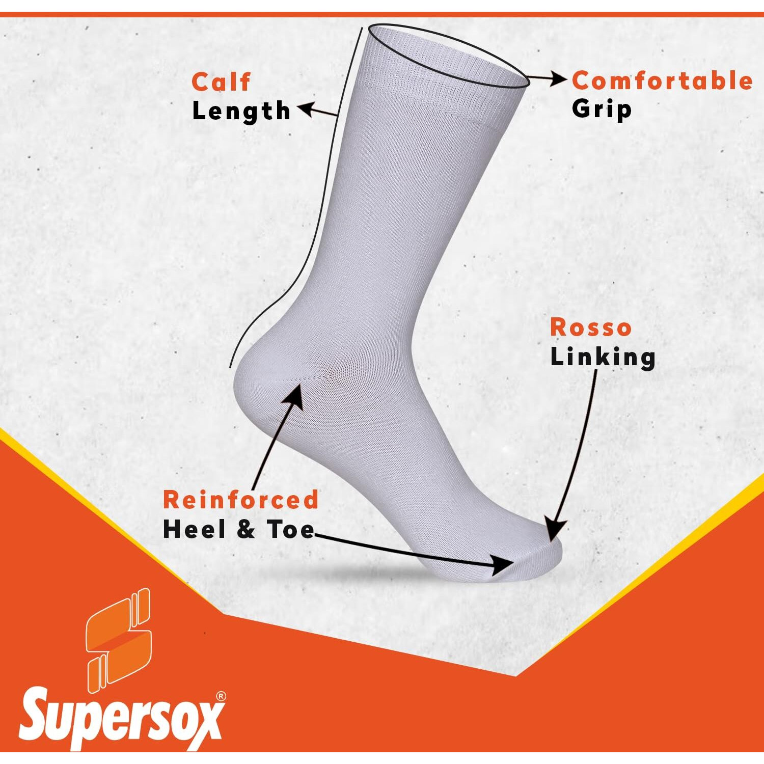 Supersox Kids Combed Cotton School Socks Pack of 5 (White)
