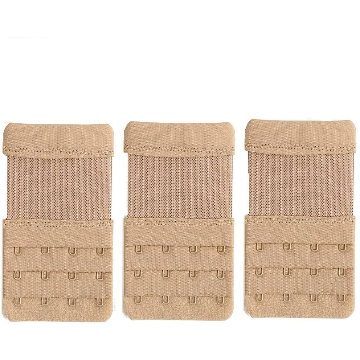 DClub Bra Extender 2 Hook Stretchy Soft and Comfortable Bra Strap Extender for Women in Pregnency or Weight gain. (SKIN 3 PIECES (4 HOOK 4 RAW))