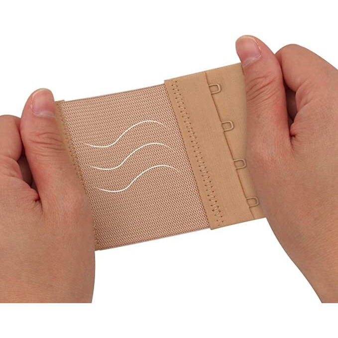 DClub Bra Extender 2 Hook Stretchy Soft and Comfortable Bra Strap Extender for Women in Pregnency or Weight gain. (SKIN 3 PIECES (4 HOOK 4 RAW))