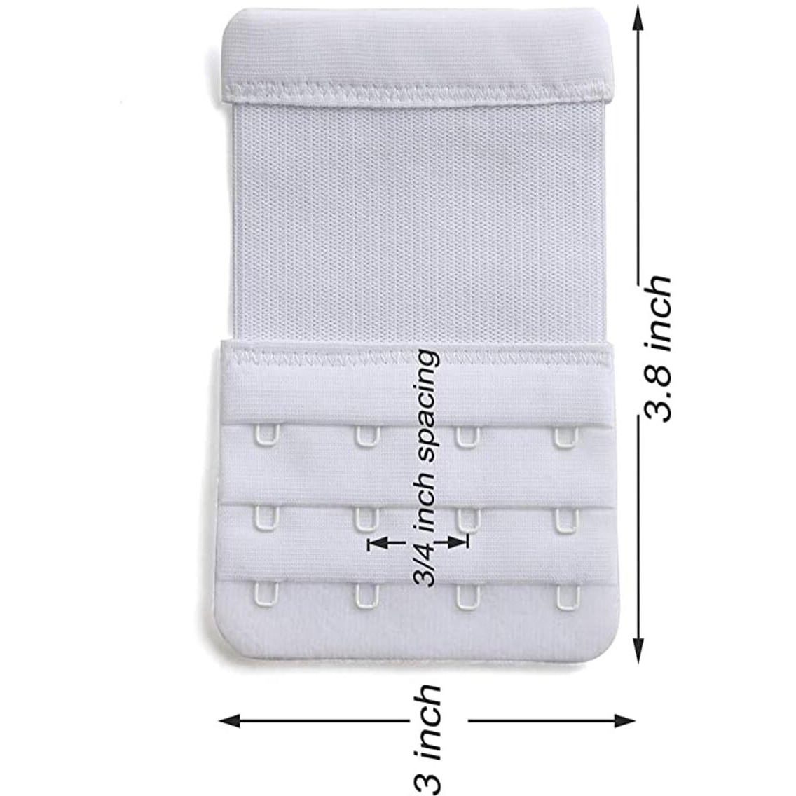 DClub Bra Extender 2 Hook Stretchy Soft and Comfortable Bra Strap Extender for Women in Pregnency or Weight gain. (WHITE 3 PIECES (4 HOOK 4 RAW))