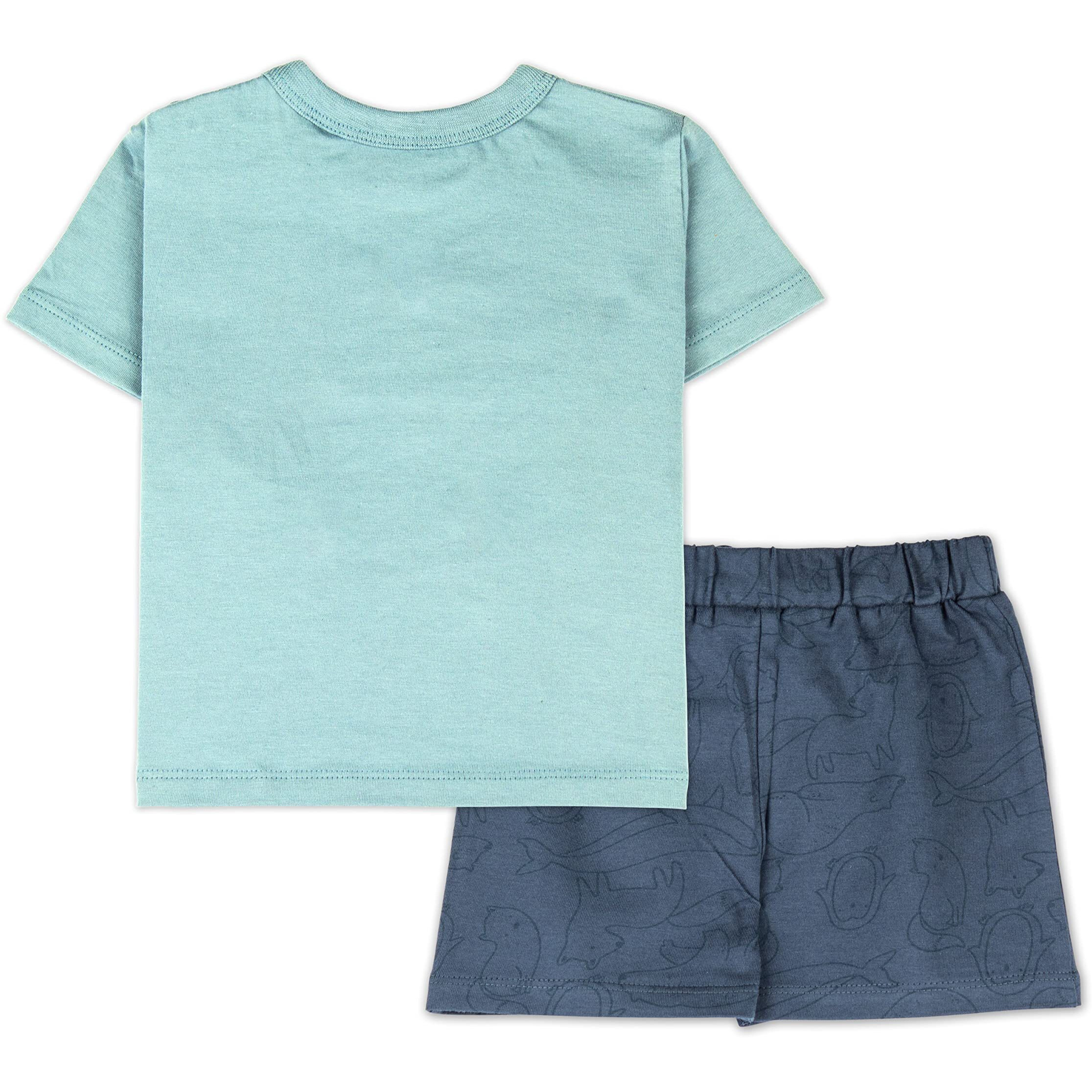 ARIEL Baby Boys & Baby girls Cotton Printed Round Neck Half Sleeve T-shirt & Short Trendy Summer Clothing Sets(AR-BHALFSS-1218-Org-pp-ours_Multicolor_12 Months - 18 Months)