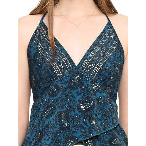 KE Kanha Exports Womens Relaxed Fit Halter Top - Stylish and Comfortable Casual Wear for Women & Girls (Dark Grey Blue)