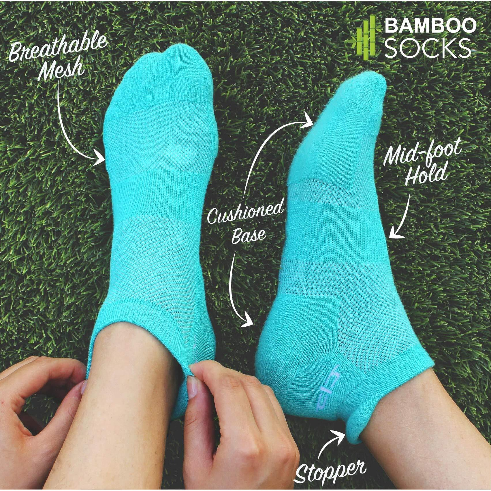 HEELIUM Bamboo Socks for Women Ankle Length Anti-Odour & Breathable Padded Base & Anti-bacterial Softer than Cotton Made in India