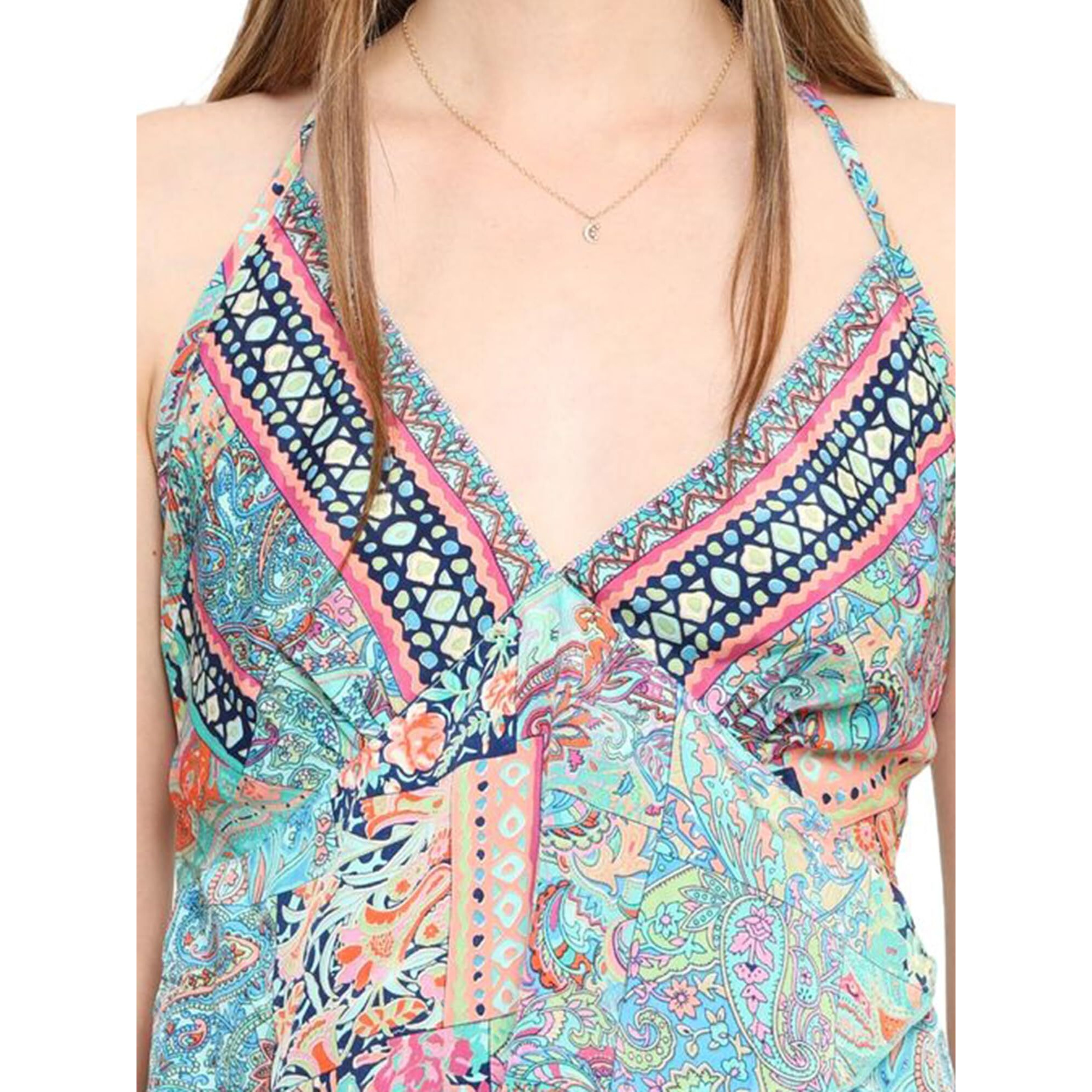KE Kanha Exports Womens Relaxed Fit Halter Top - Stylish and Comfortable Casual Wear for Women & Girls (Mint Tulip)