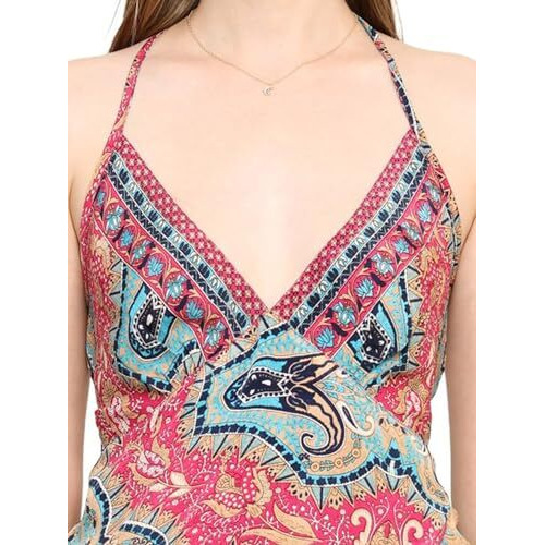 KE Kanha Exports Womens Relaxed Fit Halter Top - Stylish and Comfortable Casual Wear for Women & Girls (Light Carmine Pink)