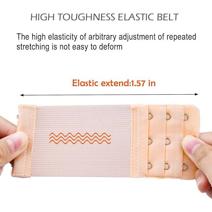 DClub Bra Extender 2 Hook Stretchy Soft and Comfortable Bra Strap Extender for Women in Pregnency or Weight gain. (SKIN 3 PIECES (3 HOOK 3 RAW))