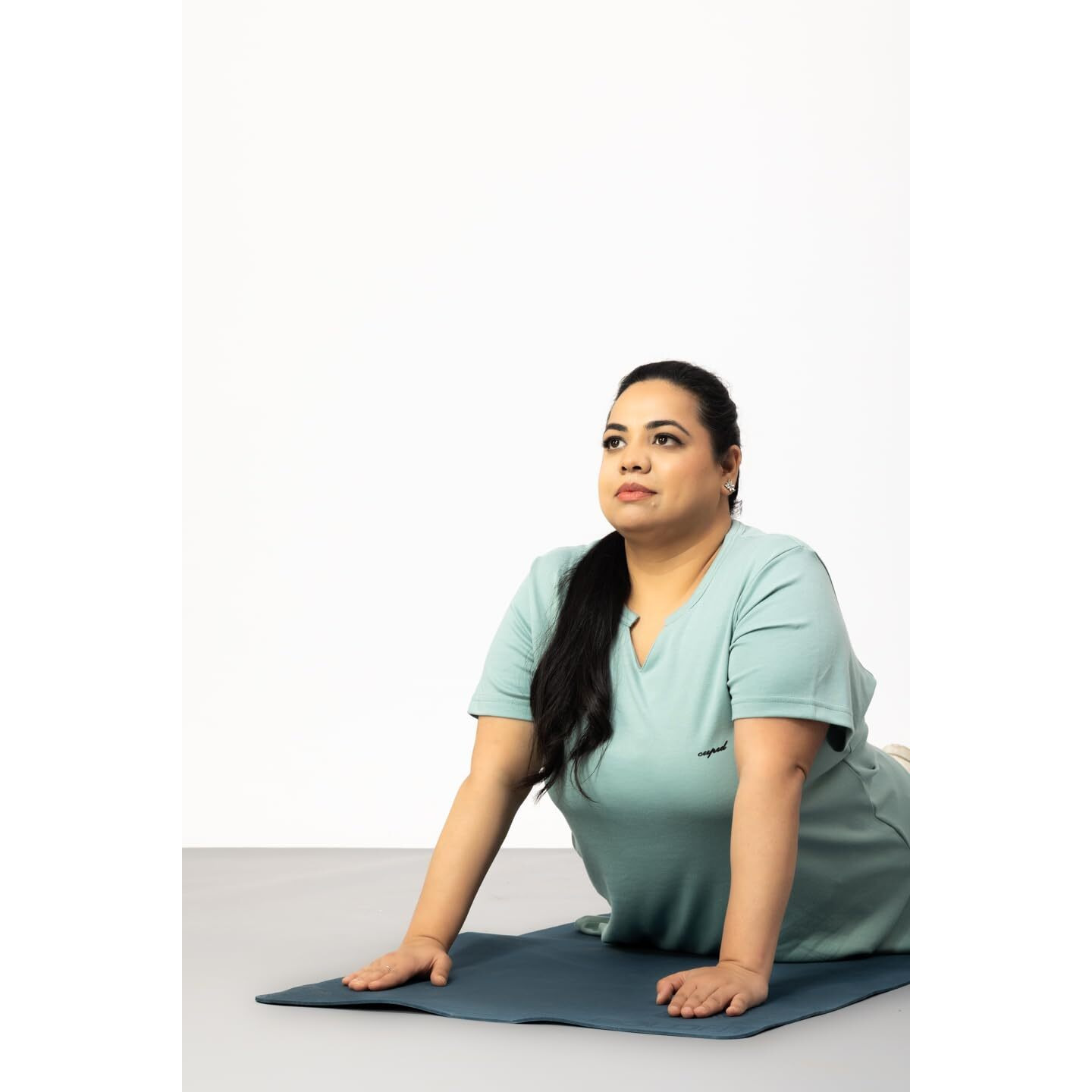 CUPID Womens Cotton Plus Size Plain Half Sleeves Long Top for Summer and Semi Summers with One Side Pocket for Ladies Solid T Shirt_Sage_6XL