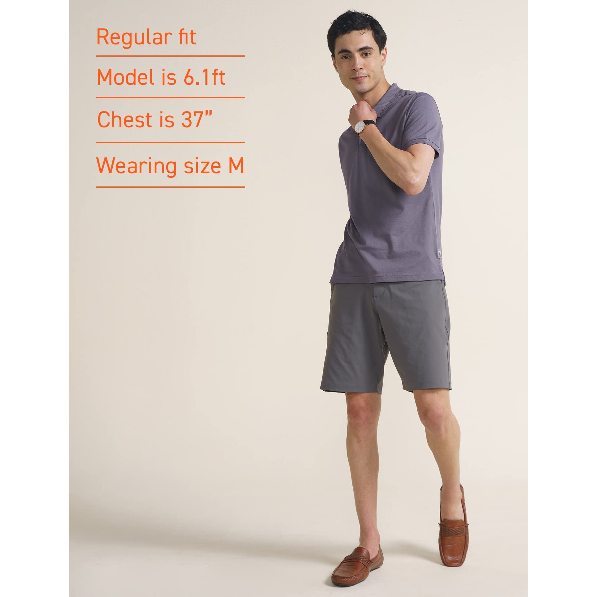 DAMENSCH Constant Mens All-Degree Thermoregulating Pique 500 Day Polo T-Shirt - 2 btn -Pack of 1-Lavender Blue-Medium