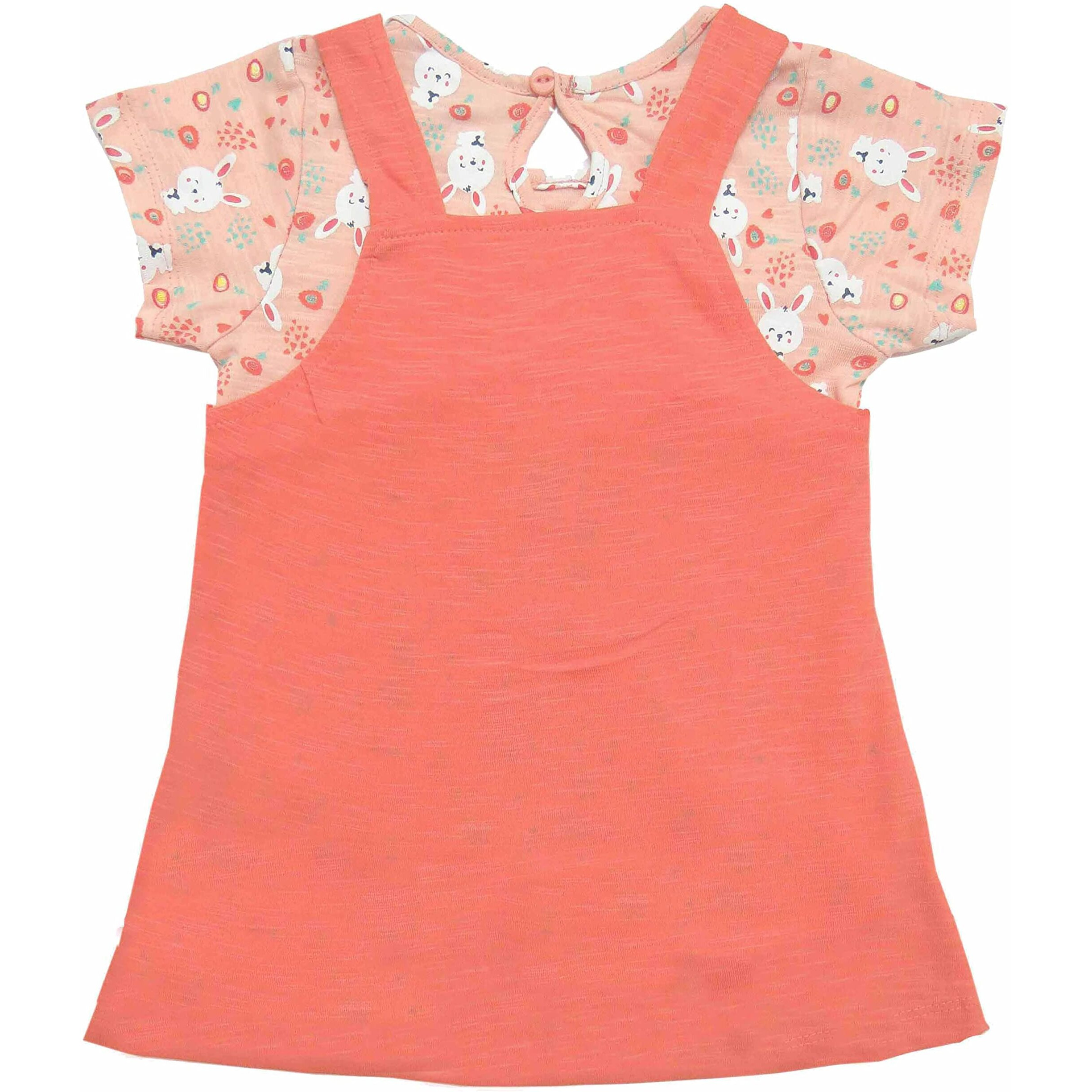 Clothe Funn New Born Knee Length Baby Girl Dress (Coral/Peach 18-24 Months)