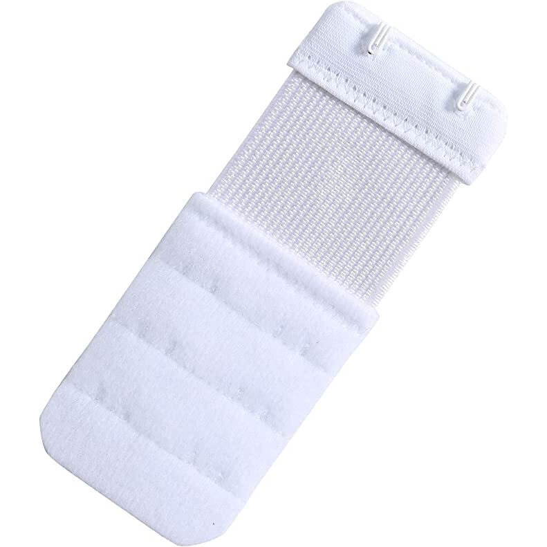 DClub Bra Extender 2 Hook Stretchy Soft and Comfortable Bra Strap Extender for Women in Pregnency or Weight gain. (WHITE 3 PIECES (2 HOOK 3 RAW))