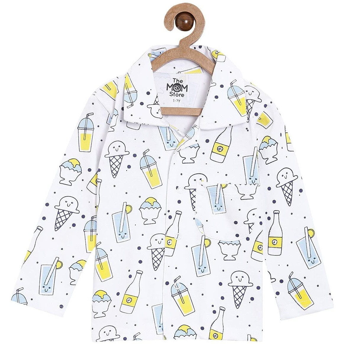 The Mom Store Kids Pajama Set | Cotton Nightwear/Night Suit/Sleepwear for Baby | My Smoothie | 6-12 Months
