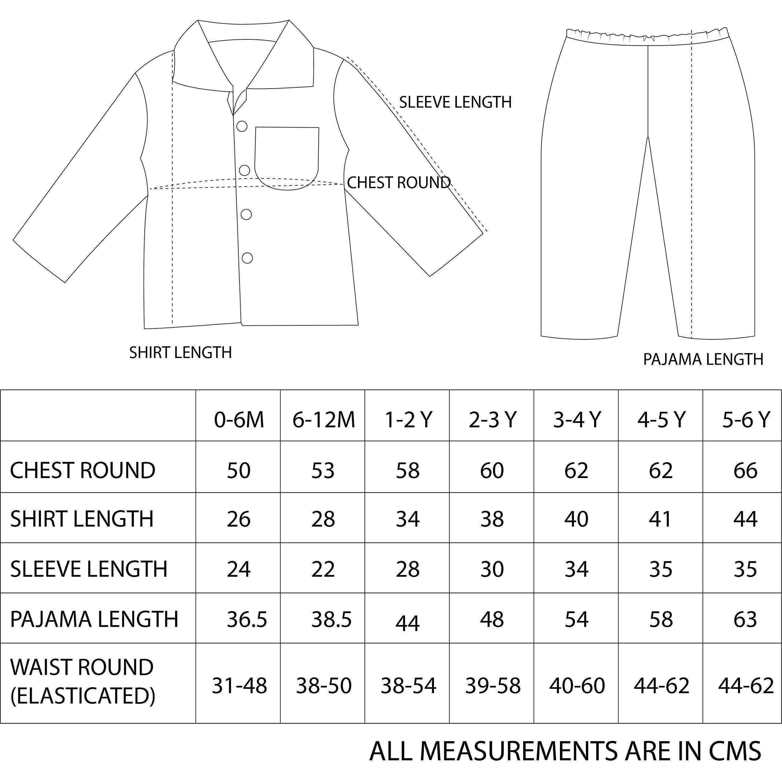 The Mom Store Kids Pajama Set | Cotton Nightwear/Night Suit/Sleepwear for Baby | My Smoothie | 6-12 Months