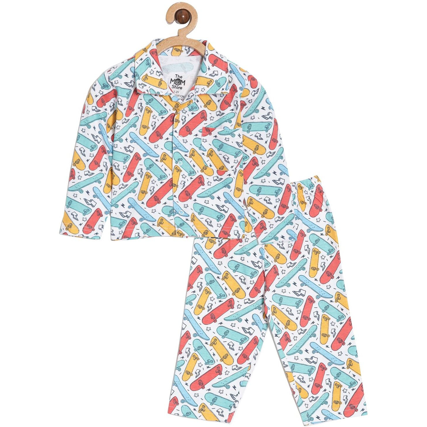 The Mom Store Baby Pajama Set | 100% Cotton | Nightwear | Sleepwear for Newborn and for Infant | Soft | Comfortable | Princess Party | for Boys and Girls| 2-3 Years | Ready to Skate |