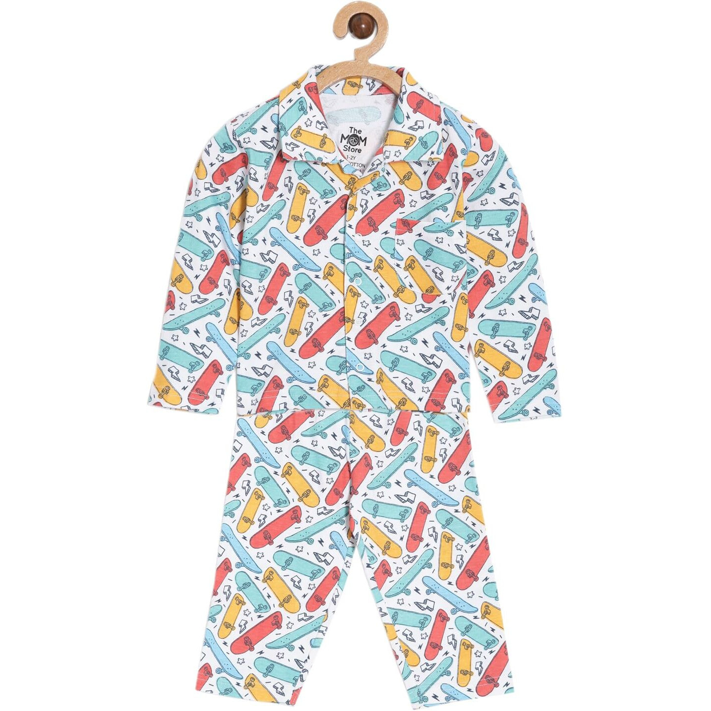 The Mom Store Baby Pajama Set | 100% Cotton | Nightwear | Sleepwear for Newborn and for Infant | Soft | Comfortable | Princess Party | for Boys and Girls| 2-3 Years | Ready to Skate |