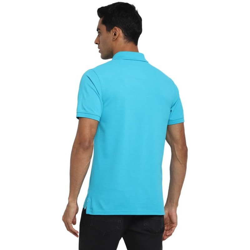 AMERICAN CREW Polo Collar Regular Fit T-Shirt For Men With Pocket (Ac360-M_Bachelor Button) Blue