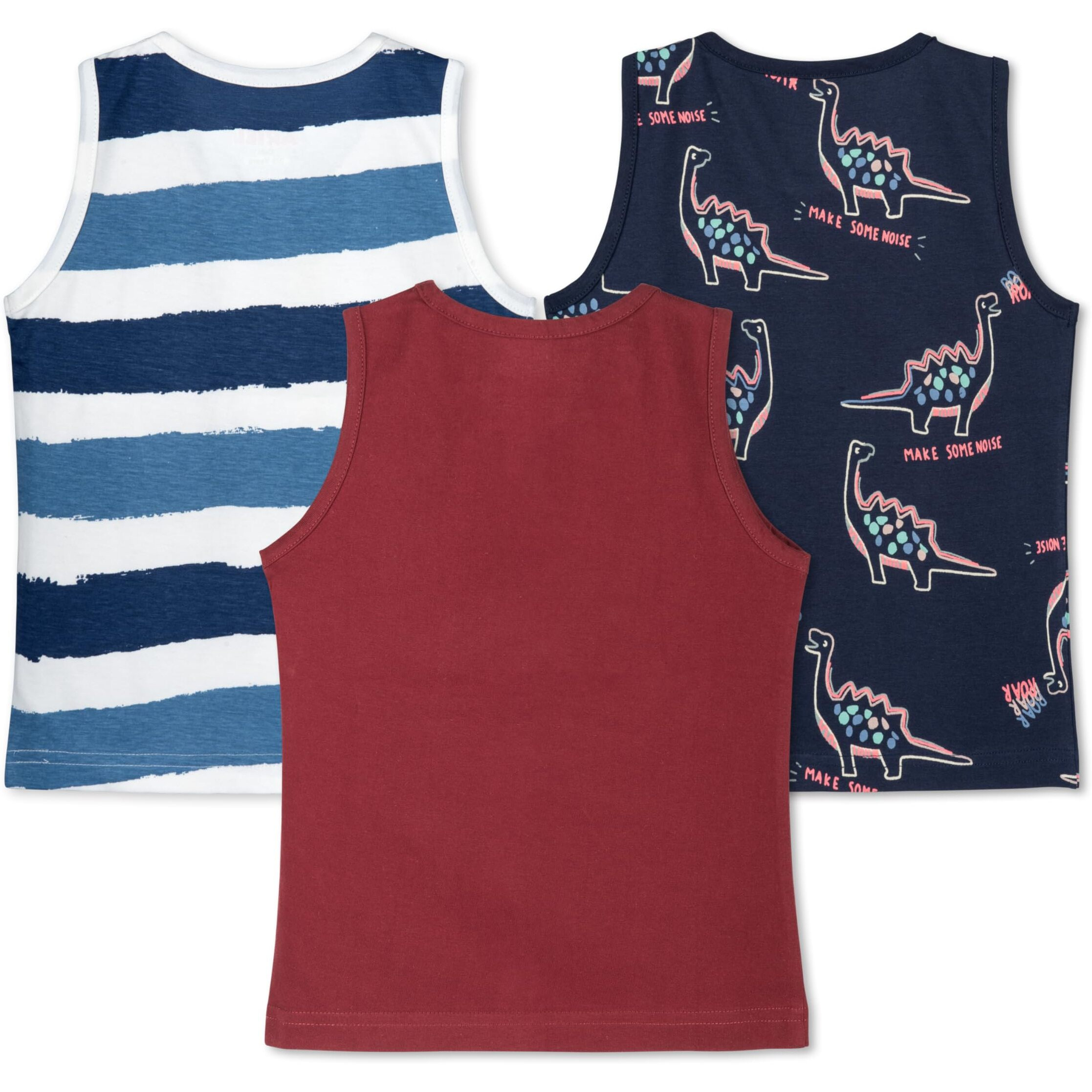 Real Basics Boys Regular Fit Vests(Rb-Bb-Tvest-P4-910-Mdino_Multicolor_9-10 Years)