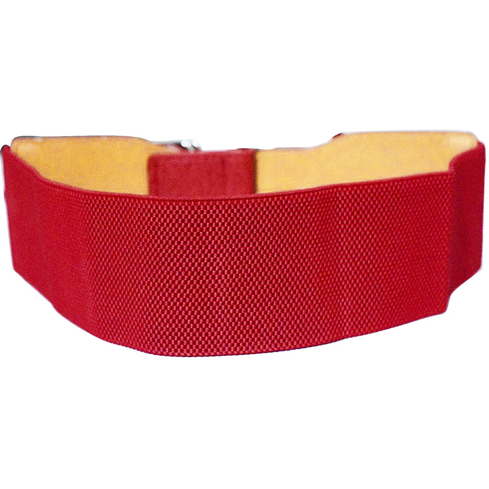 AyA Fashion Womens PU Leather &Elastic Waist Broad Belt (BT0195_Red)