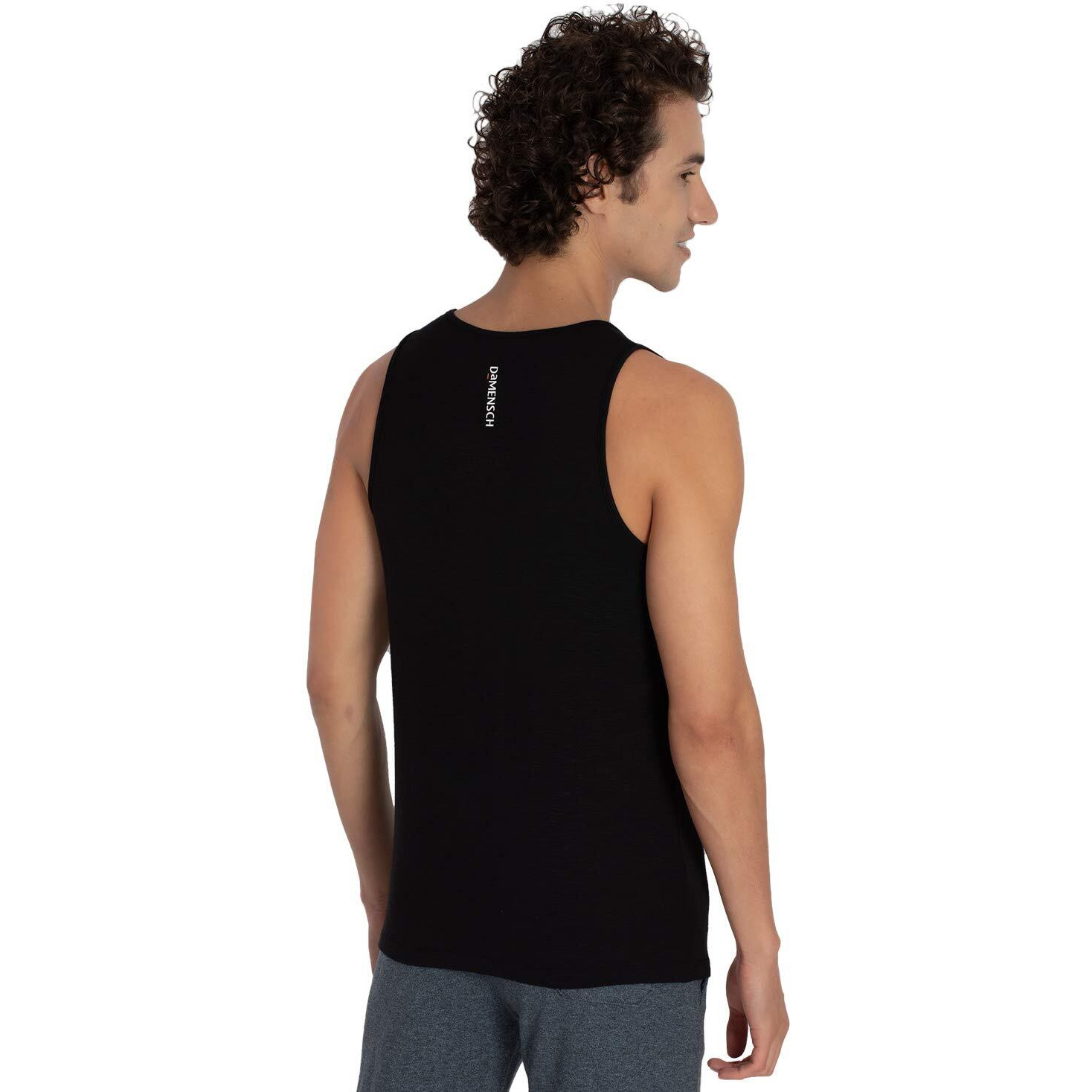 DAMENSCH Mens NEO-SKIN Anti-Microbial Slub Vest- Anti-odor-Bamboo Rayon Fabric- Round Neck- Pack of 2- Natural Black- XX-Large