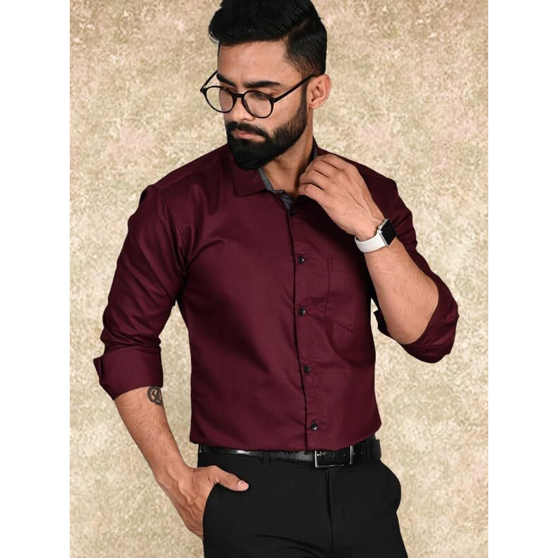 Tee Projekt Casual Shirt for Men Regular Fit Long Sleeve Shirt Suitable for Event Formal Wear