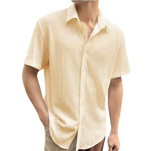 Pinkmint Popcorn Shirt for Men Soild Slim Fit Sleeve Spread Collar Trendy Men Shirt Summer Wear Goa Wear Maroon