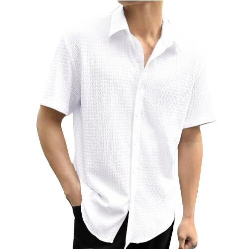 Pinkmint Popcorn Shirt for Men Soild Slim Fit Sleeve Spread Collar Trendy Men Shirt Summer Wear Goa Wear Olive