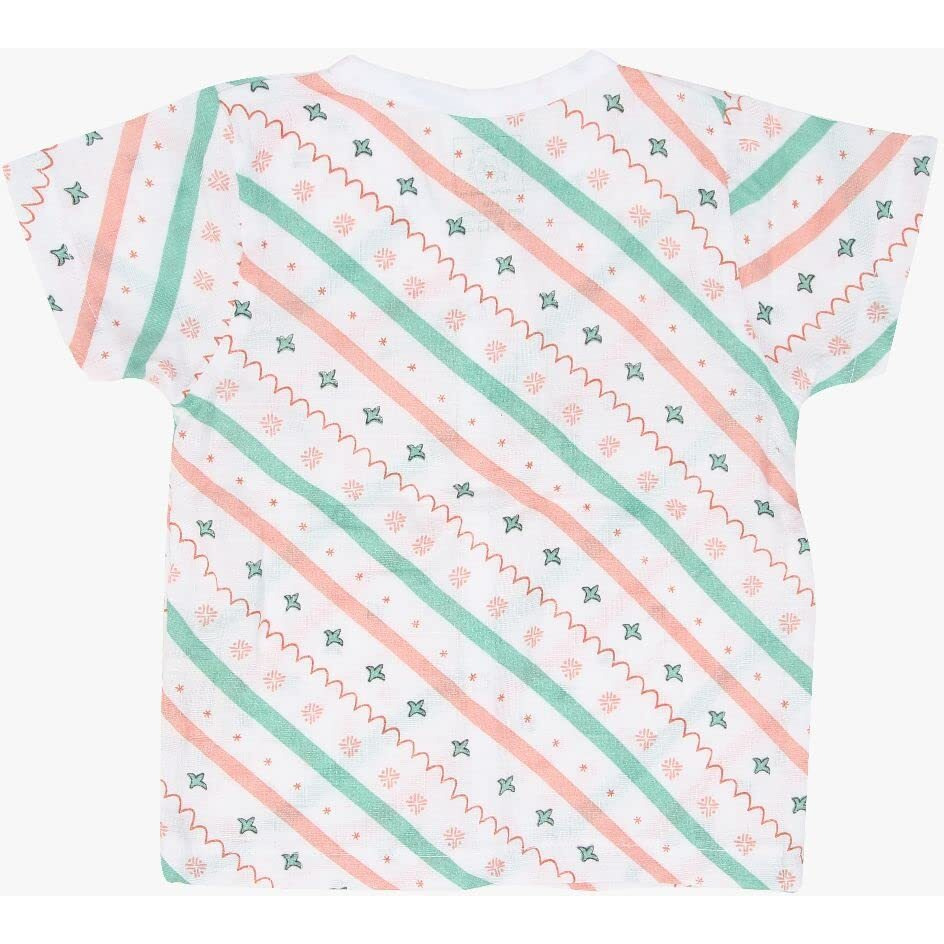 A Toddler Thing 100% Organic Muslin Sleepsuit - Wood Stripes | Brown | Top & Pants | Size- 3-6 Months | Night Suit for Boys & Girls | Sleepwear Baby Products | Night Wear Pyjama Set | Full Cover Dress