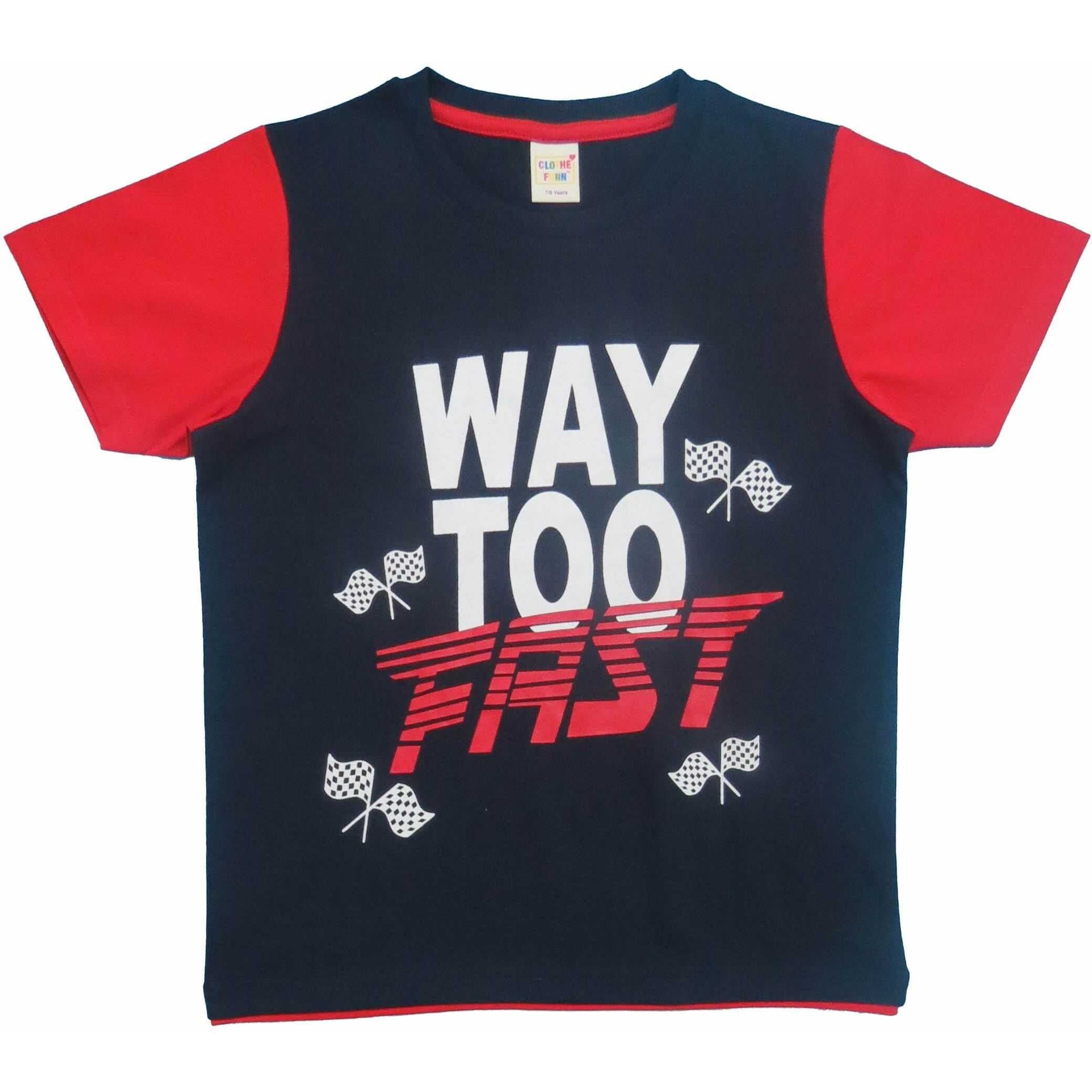 Clothe Funn Boys Co-Ordinate Set Navy & Red 7-8 Years