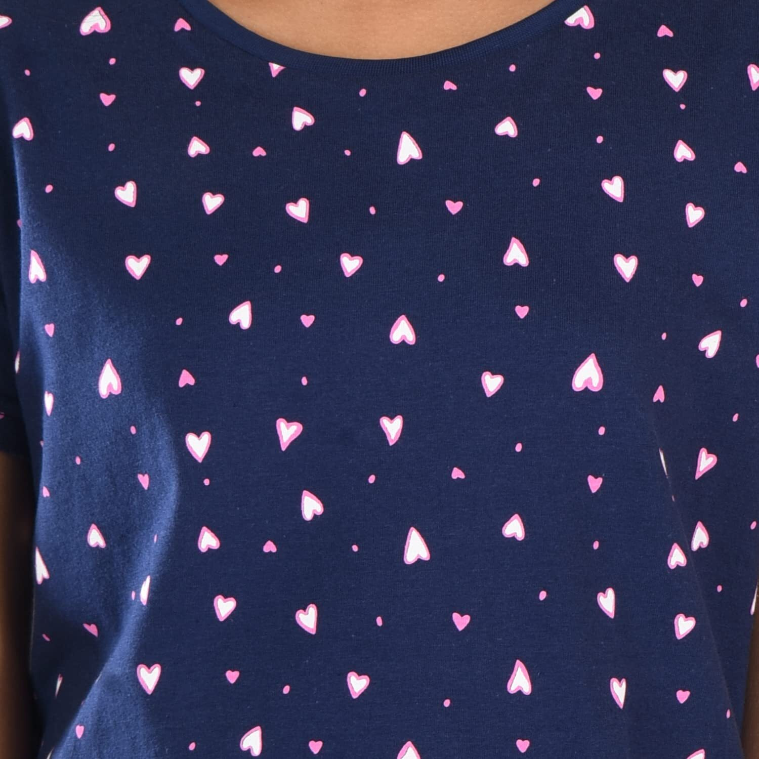 Clothe Funn Girls Co-Ordinate Set Girls Nightwear Set (11-12 Years Navy Heart AOP)