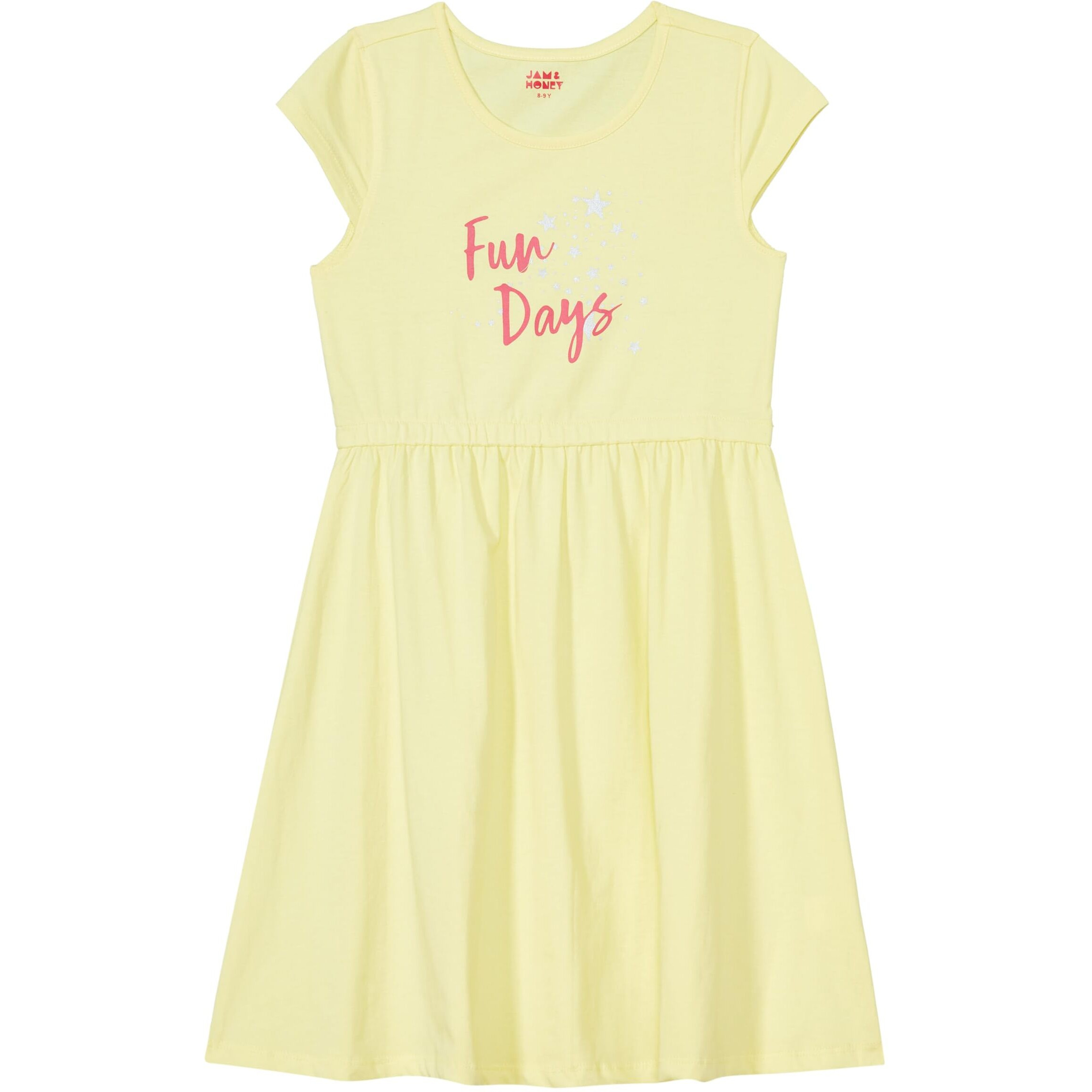 Amazon Brand - Jam & Honey Girls 100% Cotton Printed Knee Length One Piece Dress | Age 2-12 Years