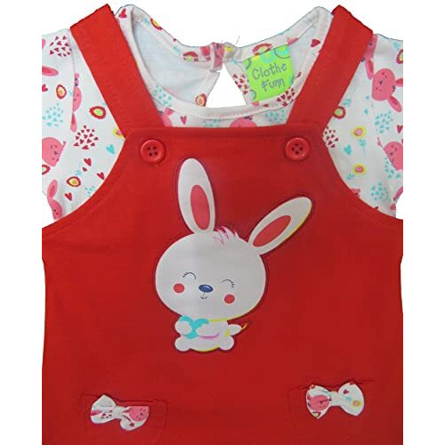 Clothe Funn New Born Knee Length Baby Girl Dress (PeachRed 9-12 Months)
