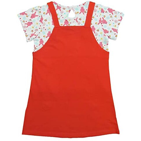 Clothe Funn New Born Knee Length Baby Girl Dress (PeachRed 9-12 Months)