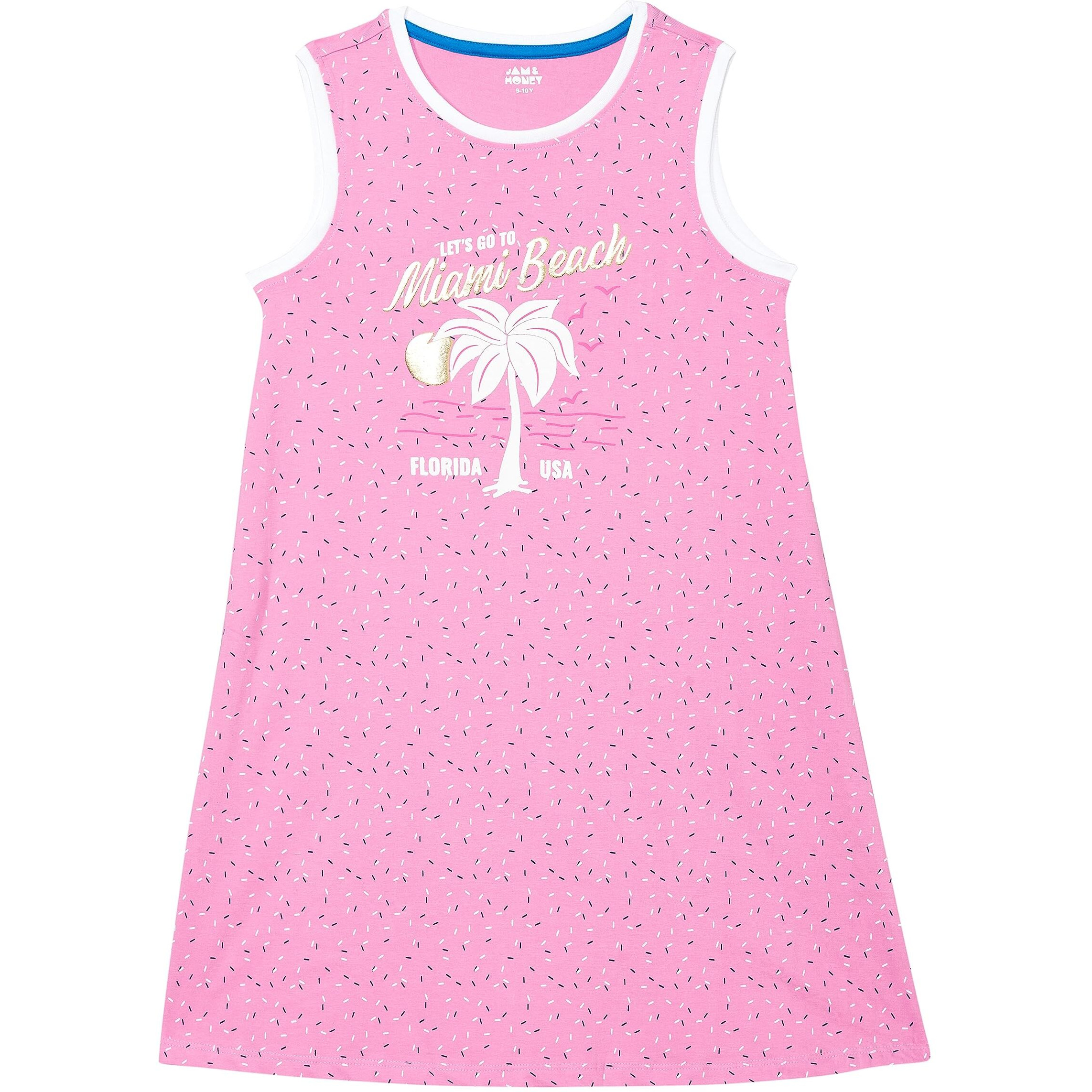 Amazon Brand - Jam & Honey Girls Cotton Knee-Length Casual Dress (JH-K-SS22-DRE-115_Multi 37_2-3 Years)