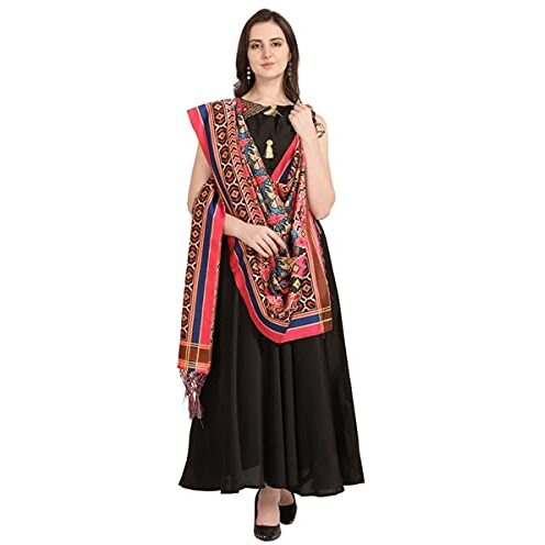 KAHIRAA WHOLETEX Womens Silk Multicoloured Digital Print Free Size Silk Dupatta