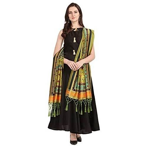 KAHIRAA WHOLETEX Womens Silk Multicoloured Digital Print Free Size Silk Dupatta