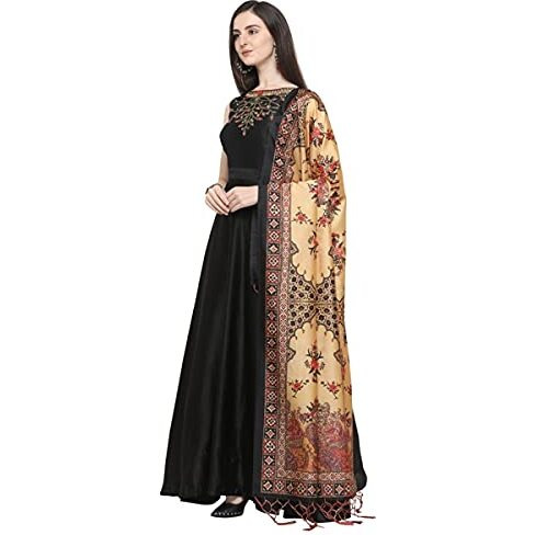 KAHIRAA WHOLETEX Womens Silk Multicoloured Digital Print Free Size Silk Dupatta