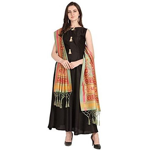 KAHIRAA WHOLETEX Womens Silk Multicoloured Digital Print Free Size Silk Dupatta