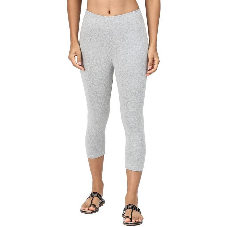 Robinbosky Premium Cotton Lycra Stretchable Capris Leggings (MGreyMel)