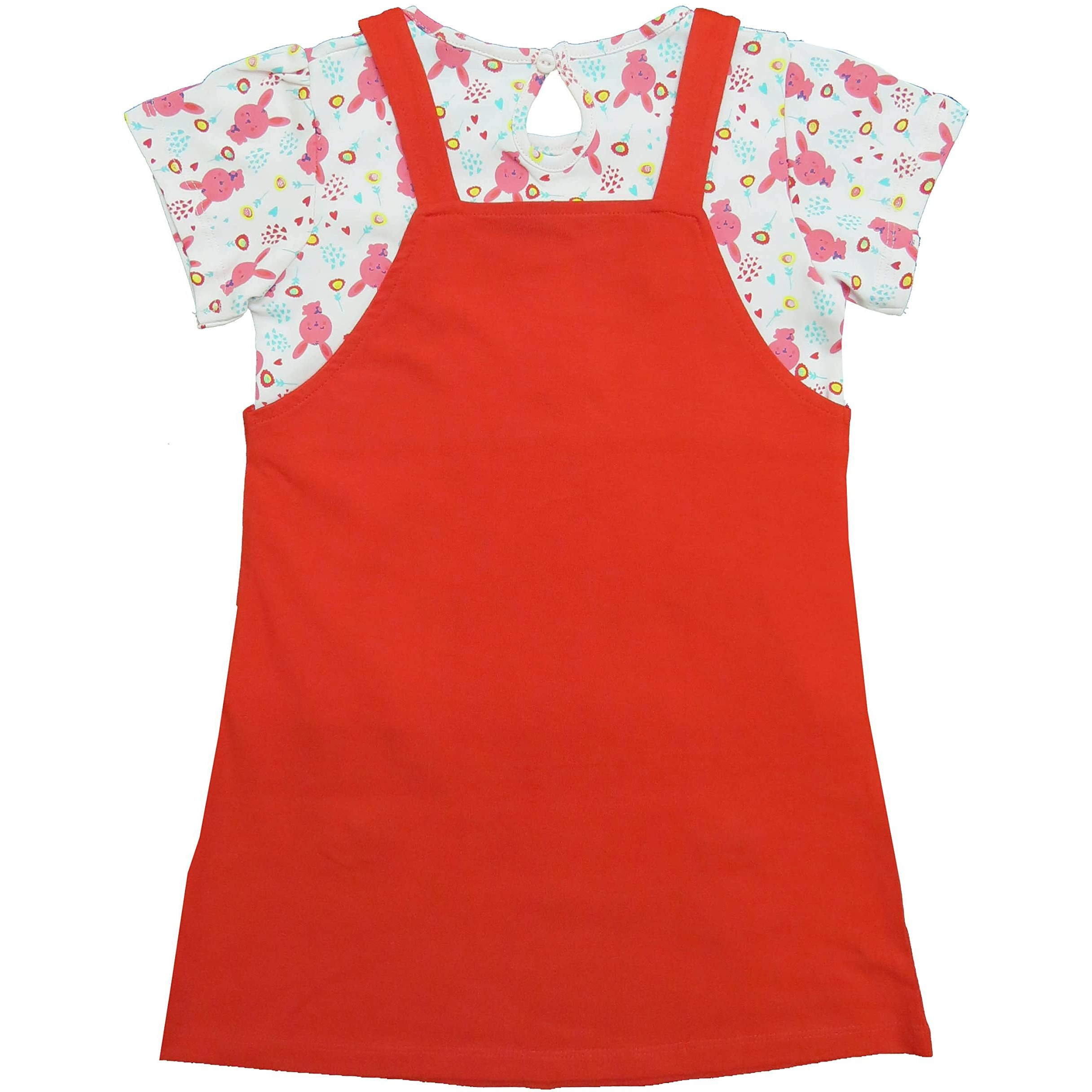 Clothe Funn New Born Knee Length Baby Girl Dress (PeachRed 3-6 Months)