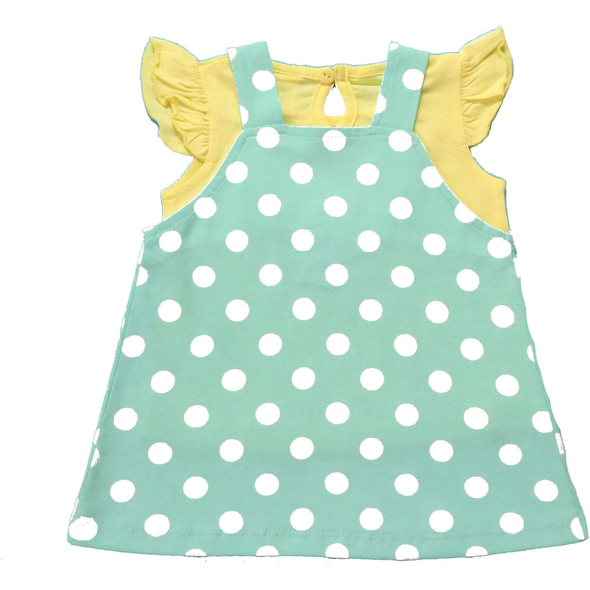 Clothe Funn New Born Baby Girls Dress (0-3 Months) Mint Yellow