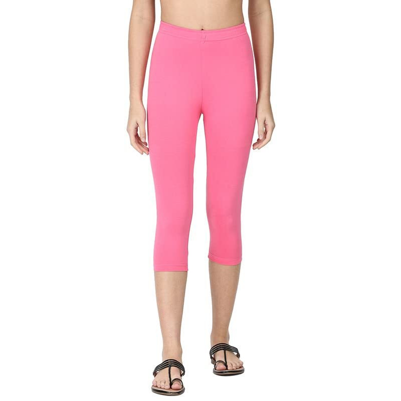 Robinbosky Premium Cotton Lycra Stretchable Capris Leggings (XLBabyPink)