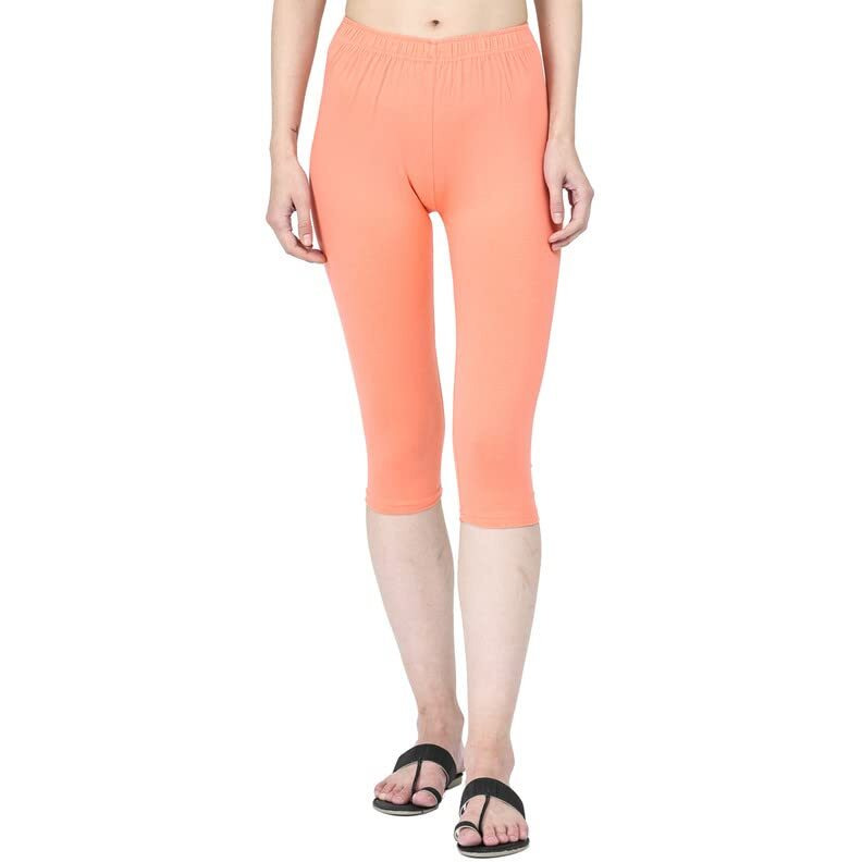 Robinbosky Premium Cotton Lycra Stretchable Capris Leggings (XXLApricot)