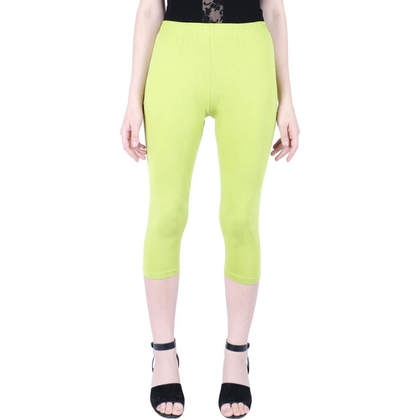 Robinbosky Premium Cotton Lycra Stretchable Capris Leggings (SMintGreen)