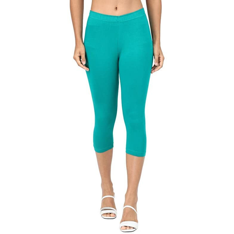 Robinbosky Premium Cotton Lycra Stretchable Capris Leggings (XXLLeafGreen)