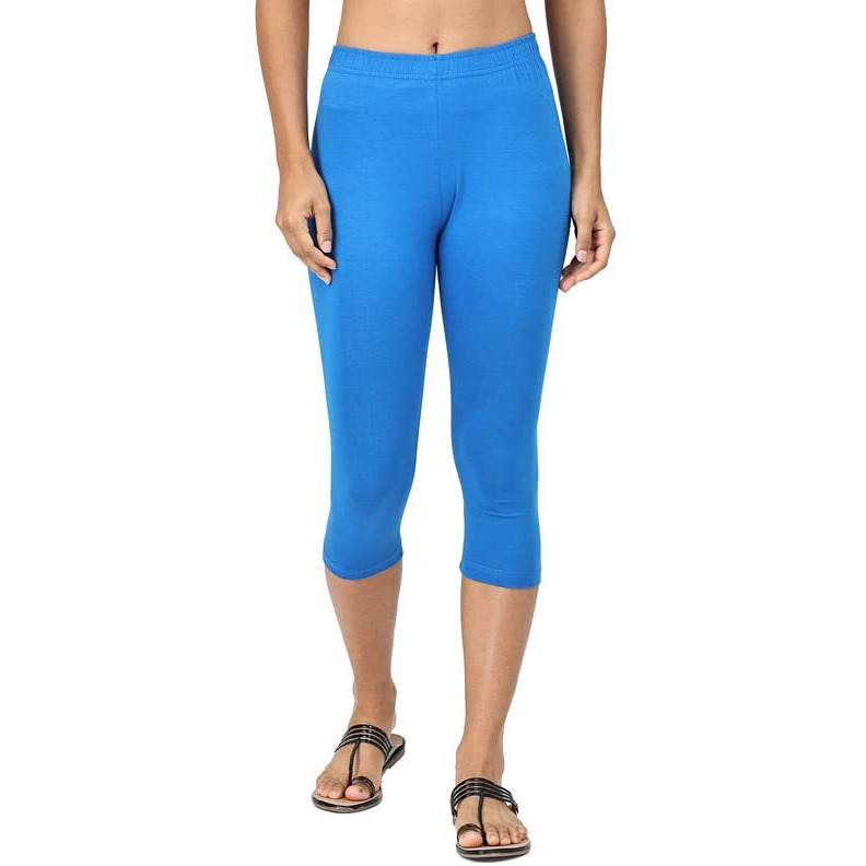 Robinbosky Premium Cotton Lycra Stretchable Capris Leggings (MImperialBlue)