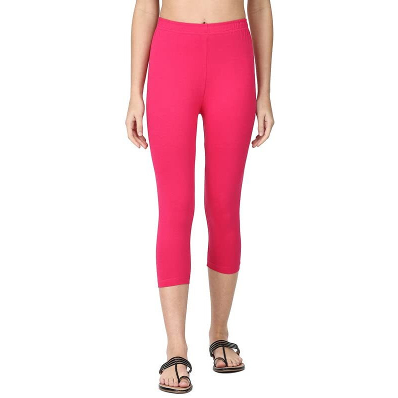 Robinbosky Premium Cotton Lycra Stretchable Capris Leggings (LFushia)