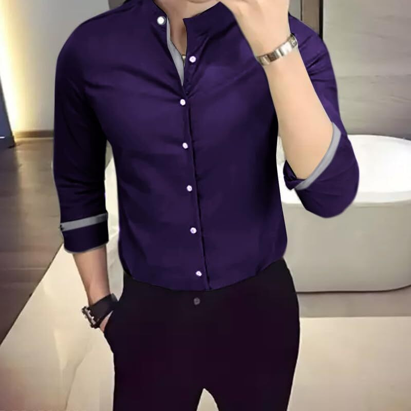 Tee Projekt Casual Cotton Long Sleeve Shirt for Men Formal Wear Regular Wear
