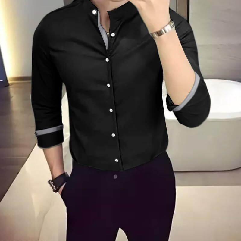 Tee Projekt Casual Cotton Long Sleeve Shirt for Men Formal Wear Regular Wear