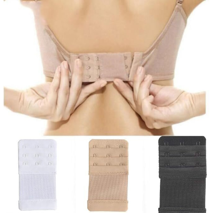 Bureaucrat Elastic Bra Hook Extender-(2 Hook/3 Eye & 3 Hook/3 Eye) with Extra Elastic- Increase Band Length-Bra Hook Extender Combo for Women (3 Hooks -(White Pack of 12))
