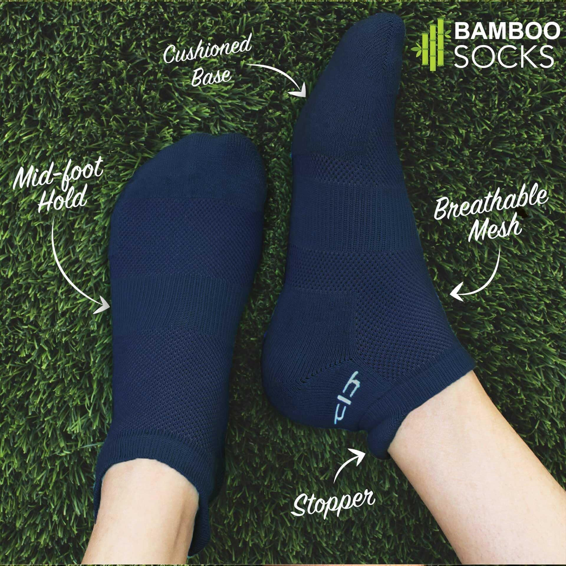 HEELIUM Bamboo Socks for Men Ankle Length Anti-Odour & Breathable Padded Base & Anti-bacterial Softer than Cotton Made in India