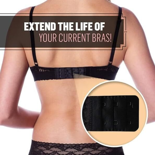 Bureaucrat Elastic Bra Hook Extender-(2Hook/3 Eye & 3Hook/3Eye) with Extra Elastic- Increase Band Length-Bra Hook Extender Combo for Women (2 Hooks-(BeigePack of 2))
